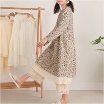 더블유비비 긴팔 겨울 긴 치마 플라워 임산부 원피스 DNB111