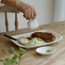 로코리빙 화이트 돈까스 접시, 2개