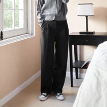 수비진 여성용 투버튼 핀턱 와이드 스판 슬랙스 SL5133