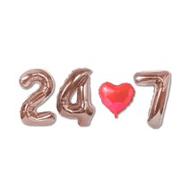 올댓파티 1주년 기념일 풍선 세트, 24/7 언제나, 1세트