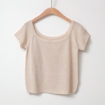 여성용 럽스 다라 캡소매 라운드 니트