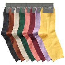 코지라벨 여성용 러블리 36컬러 중목 골지 양말 8켤레 세트