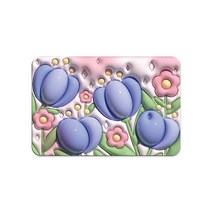 입체 플라워 발매트, 블루, 1개