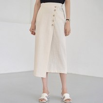트위 루폴 린넨 랩 버튼 밴딩 스커트 tsk0176