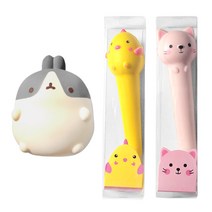 귀염 몰랑 스퀴시 + 스퀴시 중성펜 2p 세트, 회색몰랑(스퀴시), 랜덤발송(중성펜), 1세트