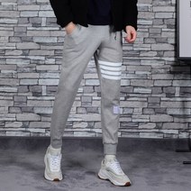 타운클로 남성용 기모 포라인 반배기핏 트레이닝 팬츠
