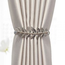 커튼 정리 리프 집게 스트랩 2color 커텐 정리 고정 버클, 실버