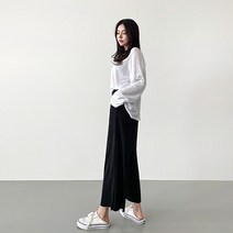 잘빠진 여성용 기장별 밴딩 와이드 팬츠 숏
