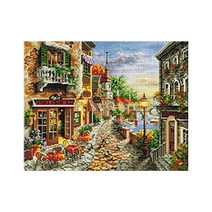 액자형 보석십자수 DIY 세트 40 x 50 cm I94, DP744 까페 거리, 1세트