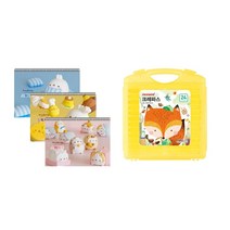 몰랑이 두툼 미술용 스케치북 170g x 3p + 모나미 모니주 가방파스 24색 문구세트, 랜덤발송(스케치북), 중성(크레파스), 1세트