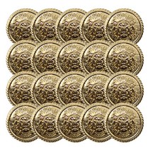 사출 금속 보석 단추 줌방패 21mm, 골드, 20개