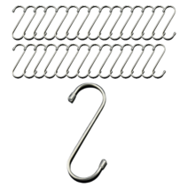 리빙홈디테일 다용도 S자 걸이 고리 캡형 14cm, 실버, 30개