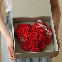 러브레터플라워박스 하트비누꽃, 레드