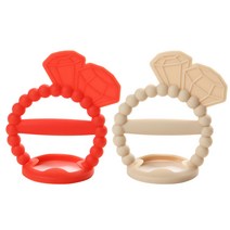 데일리라이크 봉봉 탄생석 치발기 세트, 01 가넷, 진주, 2종