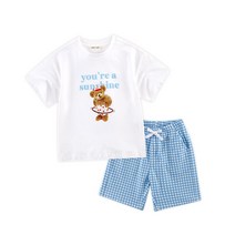마리앤모리 아동용 두두 베어 체크 상하복 세트