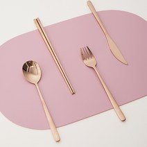 뉴리스 끌레르 고급 스테인리스 커트러리 양식기 2인 세트, 숟가락 2p + 젓가락 2p + 나이프 2p + 포크 2p, 로즈골드