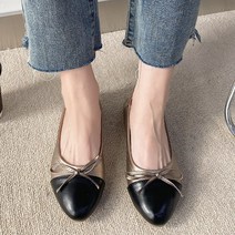 라블 뒷밴딩 리본 플랫슈즈