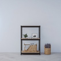 스피드랙 조립식 철제 앵글 선반 3단, 블랙