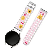 디즈니 곰돌이푸 캐릭터 스마트워치 스트랩 20mm, 핑크체리