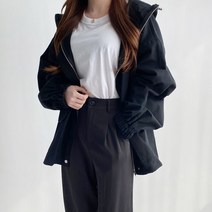 윤베리 여성용 스트링 후드 데일리 점퍼