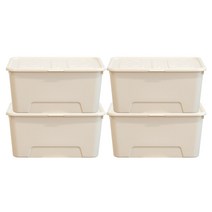 보노하우스 탑백 리빙박스 52L, 크림, 4개