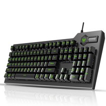 큐센 AULA F2063 그린 LED 게이밍 기계식 키보드 청축, 일반형, 혼합색상