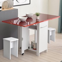 료니퍼니쳐 무피 하이그로시 800 접이식 테이블세트, 레드