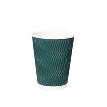 칼라컵 3중 단열 웨이브 종이컵 그린 240ml 250p, 1개