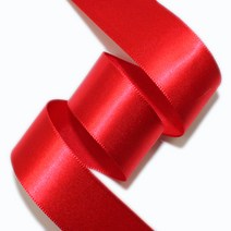 리본벨리 공단리본 50mm, 45m, 빨강