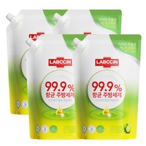 랩신 항균 주방세제 라임향, 4개, 1.2L
