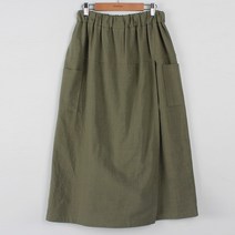빼빼 여성용 밴딩 린넨터치 7부 와이드 치마바지