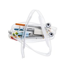 집잇 투명 클리어 필통, 화이트, 1개