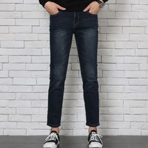 남성용 슬림일자 진청 워싱데님 D2005