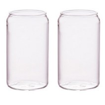 요일감성 비어 캔 홈카페 유리컵 480ml, 2개, 투명