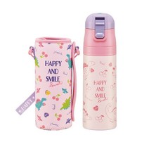 skater 다이렉트 스텐물병 + 파우치 세트 KSDC4, 혼합색상, 1세트, 470ml