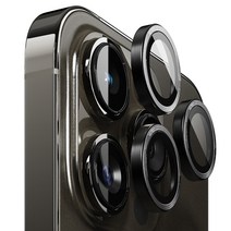 빅쏘 2.5CX 아이폰 빛번짐 방지 후면 카메라 렌즈 개별 프레임 메탈 링 강화유리 휴대폰 보호필름 블랙 + 부착가이드툴, 1세트