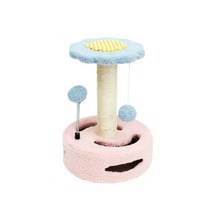 가또 고양이 해바라기 더블 볼 미니 캣타워, 핑크, 1개