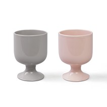보울보울 볼볼홈파티 고블렛잔 400ml 2종 세트, 그레이, 핑크, 1세트