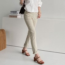 플랜데이 여성용 데일리 스판 밴딩 코튼 면 일자 팬츠