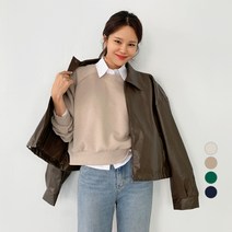 바블링브룩 여성용 루즈핏 레글런 세미 크롭 맨투맨