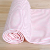 디엠텍스타일 대폭 오가닉 양면 다이마루 원단 5mm, 스트라이프 핑크