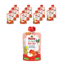 홀레 이유식 파우치 레드비, 12개, 사과 + 딸기