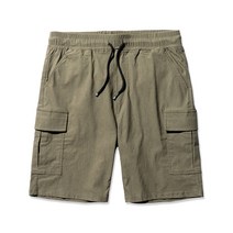 언탭트 남성용 여름 스판 밴딩 카고 반바지