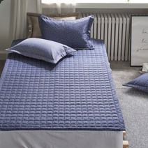 지베딩 에이드 마이크로화이바 사계절용 침대패드 겸 카페트, 블루