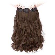 뿌이뿌이가발 붙임머리 부분 웨이브 피스가발 50cm, 밀크브라운, 3개