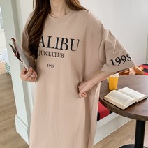 현칠넥 오버핏 프린팅 라운드넥 롱 원피스 cpops8888k34