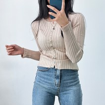 오오엘 여성용 윌리 골지 Y 라운드 가디건