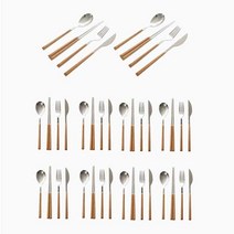 메나르 델보브 커트러리 10인 40p 세트, 브라운, 숟가락 10p + 젓가락 10p + 포크 10p + 나이프 10p
