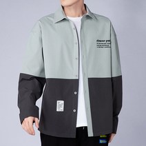 남성용 마켓A 투톤 레터링 셔츠