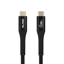 블레이즈 C타입-C타입 패브릭 초고속 충전케이블 240W 480Mbps, 1.2m, 블랙